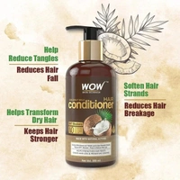 Wow Skin Science Coconut Milk Conditioner, 300Ml | Lessen Breakage | Reduces Frizz & Tangles | Glossy Hair