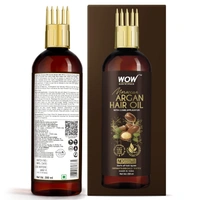 Wow Skin Science Moroccan Argan Hair Oil With Comb, 100Ml | Repair Thin & Dull Hair | Reduces Hair Damage
