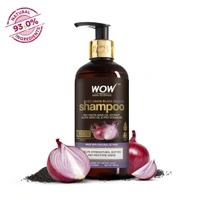 Wow Skin Science Red Onion Black Seed Oil Shampoo With Red Onion Seed Oil Extract, Black Seed Oil & Pro-Vitamin B5 | Controls Hair Fall | Sulphate & Paraben Free | For Men & Women - 300Ml
