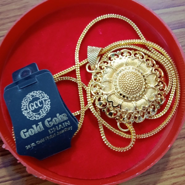 Ganesh Brand Gold Coin Chain 