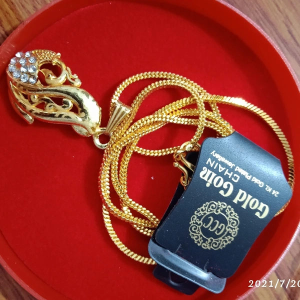 Ganesh Brand Gold Coin Chain 