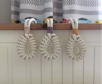 MAKNGRID Set of 2 - Macrame Curtain Tieback, Marine, Nautica, Curtain Holder Holdback, Modern Window Treatment, Cotton Curtain Décor Off White (Pack of 01) Yellow - Medium, Yellow