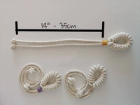 MAKNGRID Set of 2 - Macrame Curtain Tieback, Marine, Nautica, Curtain Holder Holdback, Modern Window Treatment, Cotton Curtain Décor Off White (Pack of 01) Yellow - Medium, Yellow