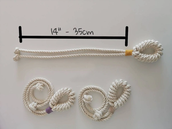 MAKNGRID Set of 2 - Macrame Curtain Tieback, Marine, Nautica, Curtain Holder Holdback, Modern Window Treatment, Cotton Curtain Décor Off White (Pack of 01) Yellow - Medium, Yellow