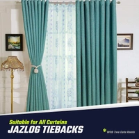 JAZLOG Cotton Striped Curtain Tie Back Holder, Medium, White, Pack of 2 - M, Off White, 249 Gram