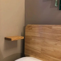 JAZLOG Wooden Floating Shelf by JAZLOG | Square Wood Shelf, Small Wall Decor Shelf, Wall Plant Holder, Speaker Shelf, Showcase (Pack of 02) - 6x6, Brown, 249 Gram