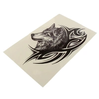 JAZLOG MAKNGRID Water Transfer Fake Tattoo Waterproof Temporary Tattoo Sticker Men Women Wolf Tattoo Flash Tattoo Fashion - M, Black, 249 Gram