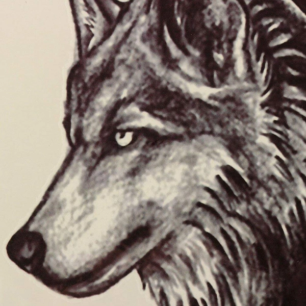 JAZLOG MAKNGRID Water Transfer Fake Tattoo Waterproof Temporary Tattoo Sticker Men Women Wolf Tattoo Flash Tattoo Fashion - M, Black, 249 Gram