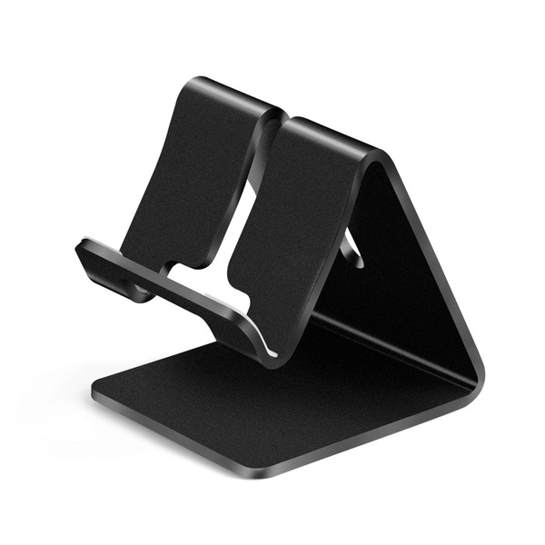JAZLOG MAKNGRID Mobile Phone Metal Stand/Holder for Smartphones & Tablet Advanced Aluminum Stand Holder for Mobile Phone 7 Tablet [Updated Solid Version] (Up to 10.1 inch) (Proudly Made in India) - M, Black, 249 Gram