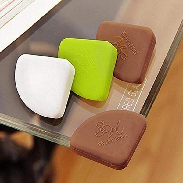 JAZLOG MAKNGRID Baby Child Infant Kids Safety Safe Table Desk Corner Edge Cushions Guard Protector Baby Safe Protection Table Corner - Pack of 04 - M, Random, 249 Gram