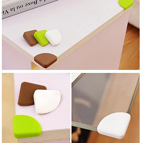 JAZLOG MAKNGRID Baby Child Infant Kids Safety Safe Table Desk Corner Edge Cushions Guard Protector Baby Safe Protection Table Corner - Pack of 04 - M, Random, 249 Gram