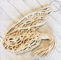 JAZLOG Cotton Wall Hanging Macrame Boho Basket for Potato - Large, Off White, 249 Gram