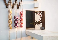 JAZLOG Cotton Wall Hanging Macrame Boho Basket for Potato - Long, Off White, 249 Gram