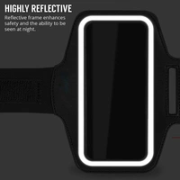 JAZLOG MAKNGRID Water Resistant Cell Phone Armband Case for Smartphones with Adjustable Elastic Band & Key Holder for Running, Walking, Hiking - M, Black, 249 Gram