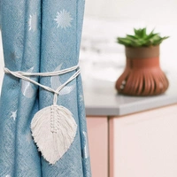 JAZLOG Cotton Striped Curtain Holder, Medium, White, Pack of 2 - M, Off White, 249 Gram