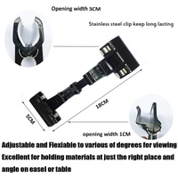 JAZLOG Copy Holder Double Head Rotatable Painting Clip for Artist Easels Drawing Boards Picture Sketch - M, Black, 249 Gram