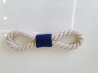 JAZLOG Curtain Tieback-Shabby Chic Ties-Nautical Decor-Natural Cotton Curtain Rope Tie Back Decorative Modern - Brown Rope -Wooden Pin | Pack of 02 - M, Blue, 249 Gram