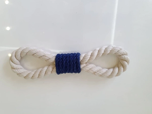 JAZLOG Curtain Tieback-Shabby Chic Ties-Nautical Decor-Natural Cotton Curtain Rope Tie Back Decorative Modern - Brown Rope -Wooden Pin | Pack of 02 - M, Blue, 249 Gram