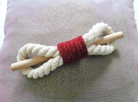 JAZLOG Curtain Tieback-Shabby Chic Ties-Nautical Decor-Natural Cotton Curtain Rope Tie Back Decorative Modern - Brown Rope -Wooden Pin | Pack of 02 - M, Red, 249 Gram