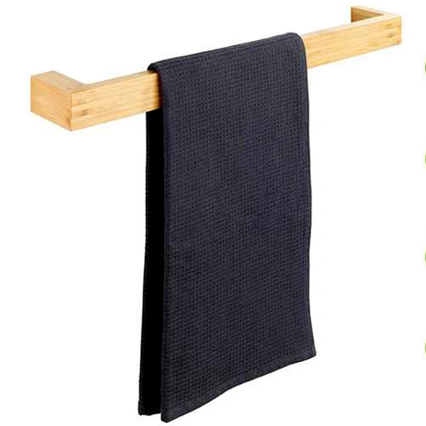 JAZLOG Minimalist Towel Rail Rack, Bathroom Storage Rack, Multipurpose Towel Holder Wooden Pack of 01 - M, Brown, 249 Gram