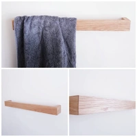 JAZLOG Minimalist Towel Rail Rack, Bathroom Storage Rack, Multipurpose Towel Holder Wooden Pack of 01 - M, Brown, 249 Gram
