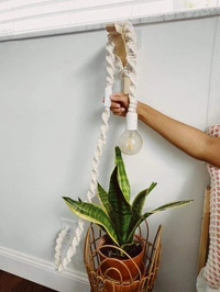 JAZLOG Rope Light Boho Pendant Light Plug in Swag Light Macrame Lamp Boho Wedding D�cor Desk Lights, Indoor Lighting, Night Lights, Gifts for Her, Birthday Gift, Bohemian - M, 3 Meter, 449 Gram