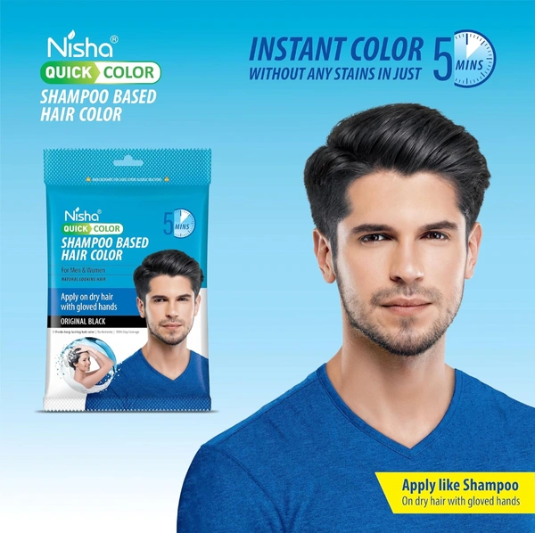 Nisha Shampoo Based Hair Color  - Black, 20ml