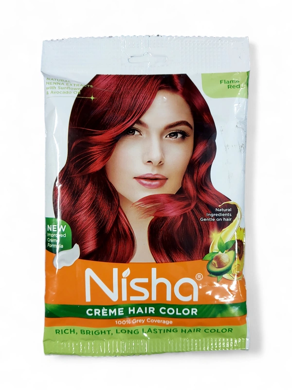 Nisha Flame Red Hair Color  - Red, 40ml