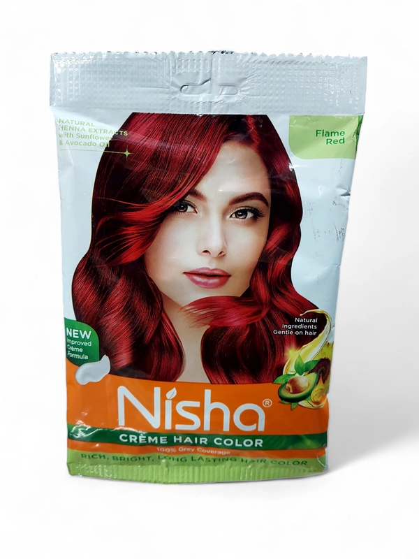 Nisha Flame Red Hair Color  - Red, 40ml