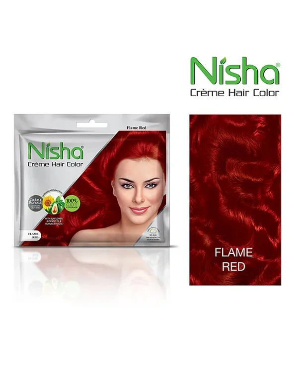 Nisha Flame Red Hair Color  - Red, 40ml