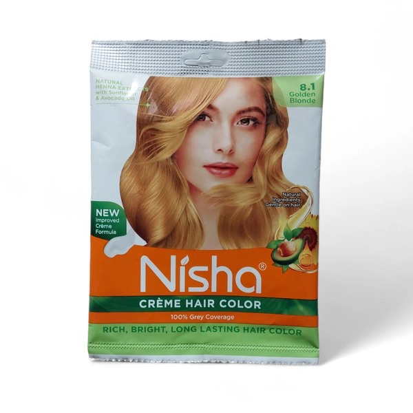 Nisha Golden Blonde Hair Colour  - Golden, 40g