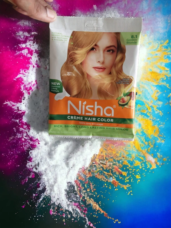 Nisha Golden Blonde Hair Colour  - Golden, 40g