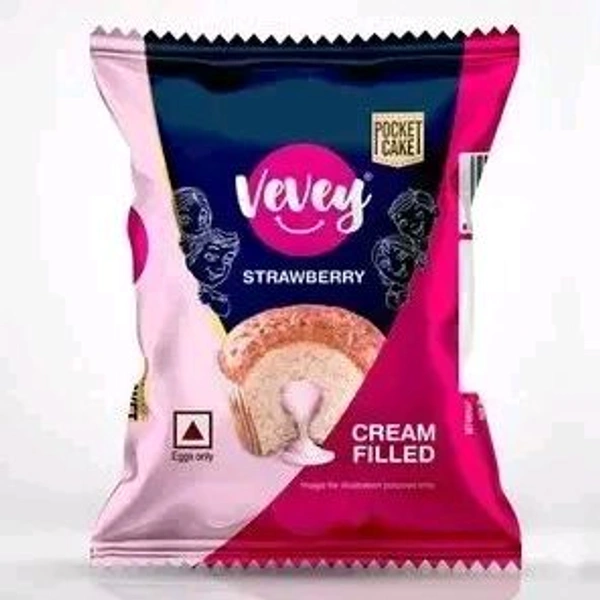Vevey Strawberry Cup Cake  - 17g, Set Of 4