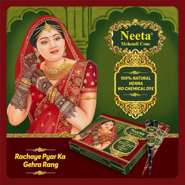 Nisha Neeta Mehandi Cone Set Of 3 Box - 20g