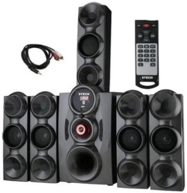 Stylolook Brand 9 TECH HI BASS BLUETOOTH SPEAKER 9500 W Bluetooth Home TheatreSales Package :PACK OF 1Model Number :HI BASS BLUETOOTH 5.1 HOME THEATREModel Name :HI BASS BLUETOOTH SPEAKERType :Home TheatreBluetooth :YesMemory Card Slot :YesConfiguration :5.17 Days Replacement Policy, No questions asked. - Black