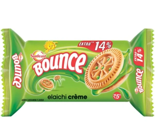 Sunfeast Bounce Creme Biscuits, Elaichi Delight - 32gm