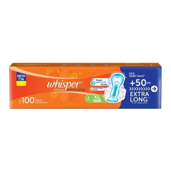 Whisper Choice Extra Long 6 pads