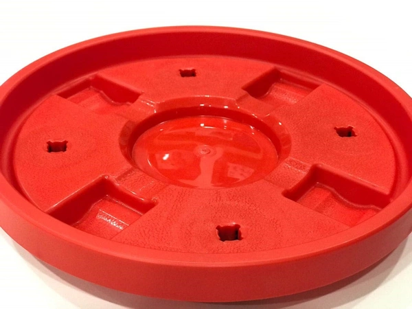 LPG Cylinder Trolley Movable Stand with 360 degree Wheels | Plastic Gas Cylinder Stand | Water Can Stand | Flower Pot Stand (Red)