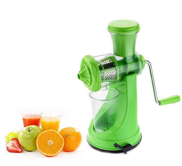 Hand Juicer for Fruits and Vegetables with Steel Handle Vacuum Locking System, Shake, Smoothies, Travel Juicer , Fruit Juicer for All Fruits, Juice Machine (Mix Colour)