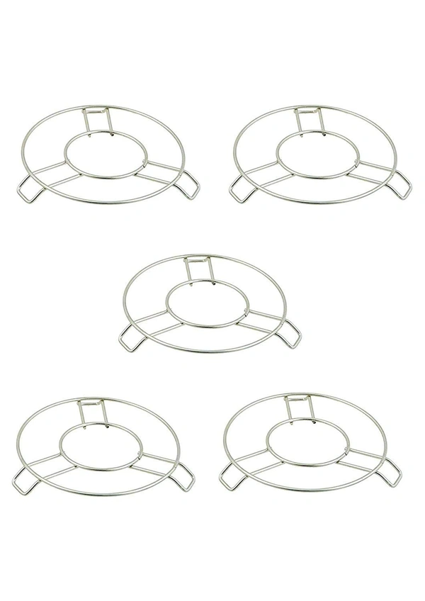 Stainless Steel Round Table Ring Set, Hot Pot Stand, Trivet, Set of 5
