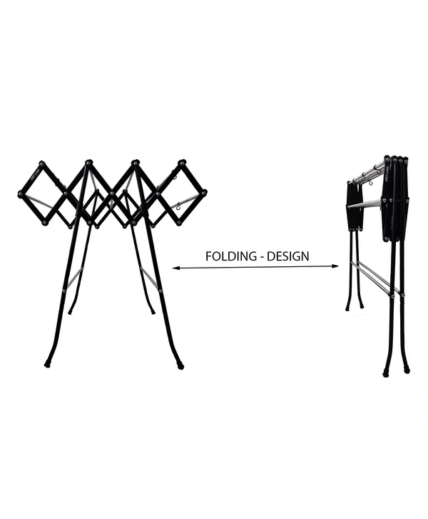 Elaxi DIY Zig Zag Cloth Drying Stand Powder Coated | Heavy Duty| Size-Regular - Regular