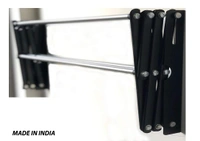Elaxi DIY Powder Coated Foldable & Rust Proof Wall Mount Cloth Drying Stand (2.5ft, 12 x 30", Black & Silver) - Medium ( 6 Rods of 30 inches each )