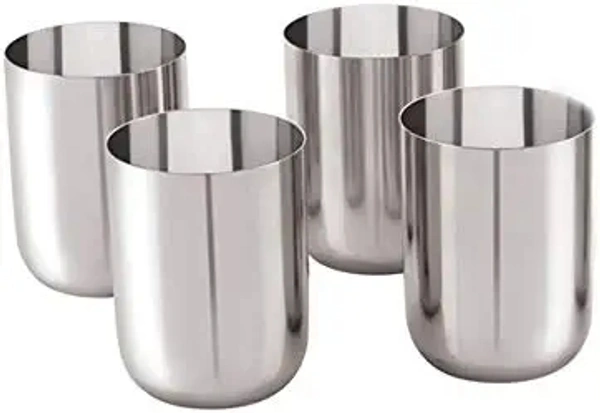Neelam Stainless Steel 7 22G PRM Royal Glass, 300 ml, Silver, Set of 6