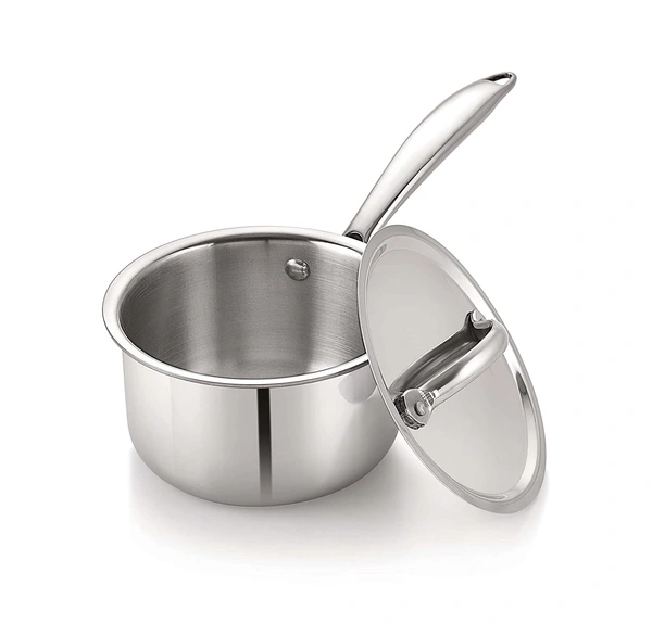 Neelam Nosh by Neelam Triply Saucepan with Lid 14Cm, 1.1 Liters