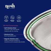 Neelam Nosh by Neelam Triply Saucepan with Lid 20Cm, 3.0 Liters