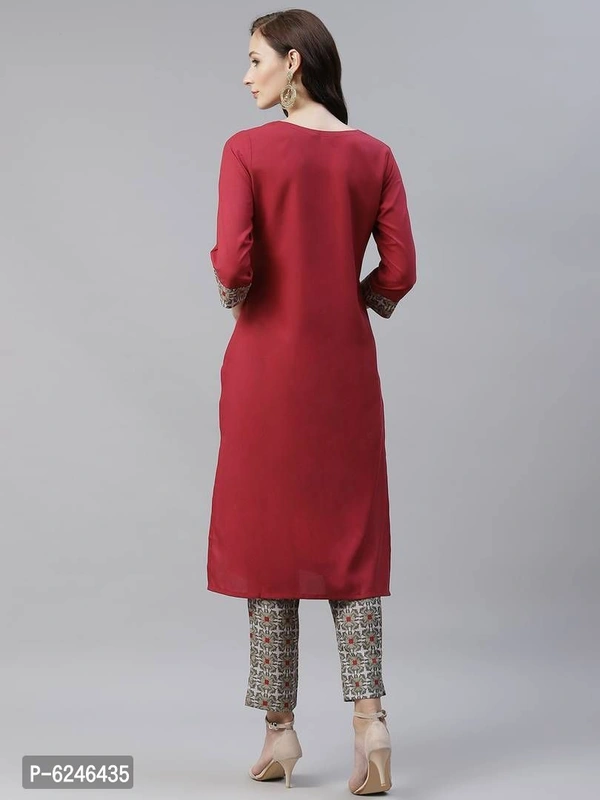 Stylish Rayon Maroon Digital Printed Straight Kurta For Women - 9886446, XL