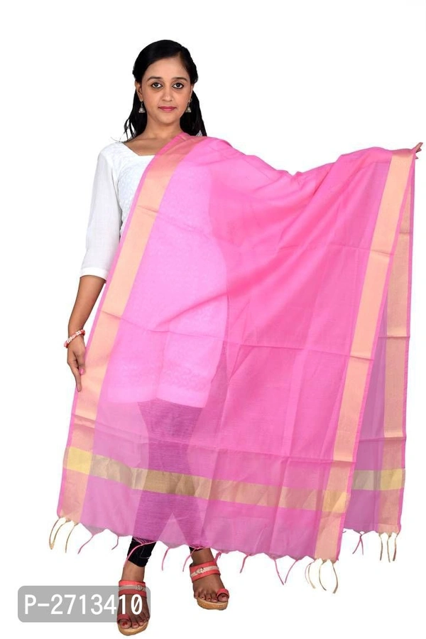 Pink Silk Solid Dupatta - P-2713410, 9886446