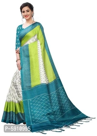 Reliable Light Green Khadi Silk Checked Ikat Women Saree with Blouse piece - P-5910995, 9886446