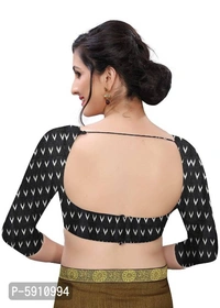 Reliable Black Khadi Silk Checked Ikat Women Saree with Blouse piece - P-5910994, 9886446