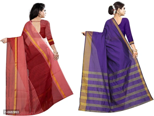 Srivali Womens Fashion Cotton Silk Saree&nbsp;&nbsp;(Pack of 2, Multicolor) - P-6682093, 9886446